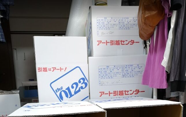 引っ越しの段ボールが積まれた部屋