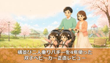 【双子ベビーカー】エアバギー横並び二人乗りを4年使った正直レビュー｜車に積めてエレベーターも通れた