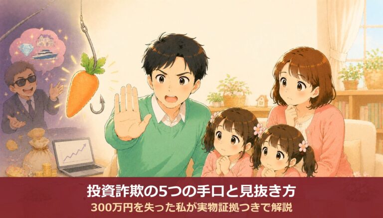投資詐欺の5つの手口と見抜き方｜300万円を失った私が実物証拠つきで解説（アイキャッチ）