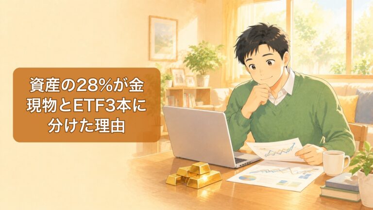 資産の28%が金。現物とETF3本に分けた理由